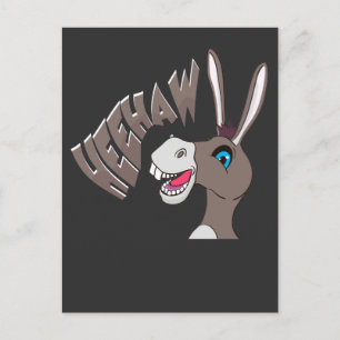 Carte Postale Donkey rit à la ferme Animal rire