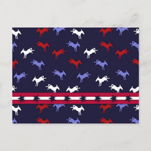 Carte postale Donkeys patriotique (Devant)