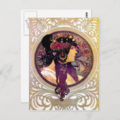 Carte Postale Donna Orechini par Alphonse Mucha (Devant / Derrière)