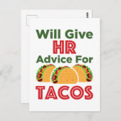 Carte Postale Donner des conseils en RH à Tacos Ressources humai (Devant / Derrière)