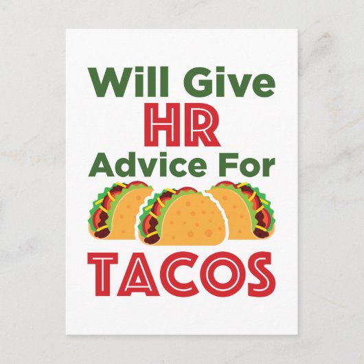 Carte Postale Donner des conseils en RH à Tacos Ressources humai (Devant)
