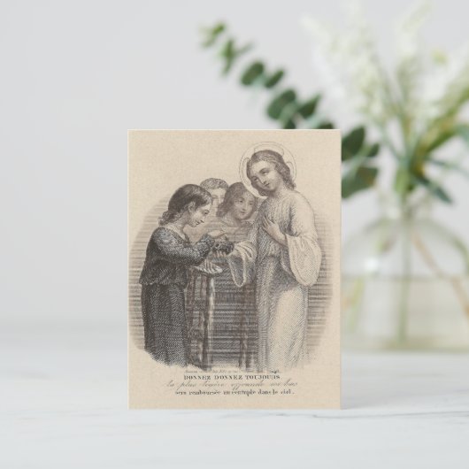 Carte Postale Donner sera remboursé un centuple dans le ciel (Debout devant)