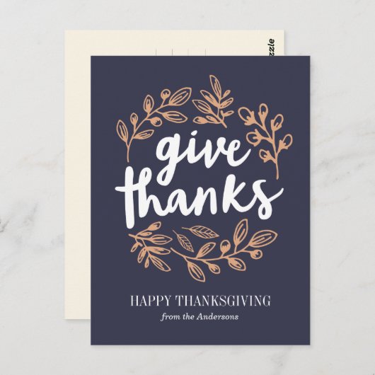 Carte Postale Donner un script Merci (Devant / Derrière)