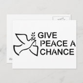 Carte Postale Donner une chance à la paix (Devant / Derrière)