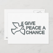 Carte Postale Donner Une Chance À La Paix (Devant / Derrière)