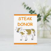 Carte Postale donneur de steak (Debout devant)