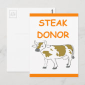 Carte Postale donneur de steak (Devant / Derrière)