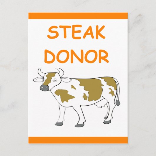Carte Postale donneur de steak (Devant)