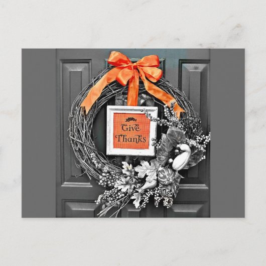 Carte Postale Donnez Merci Wreath (Devant)