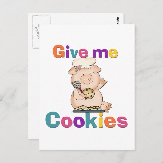 Carte Postale Donnez-moi des cookies Tshirts et cadeaux (Devant / Derrière)