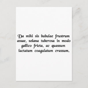 Carte Postale Donnez-moi un hamburger, des frites, et un épais..