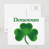 Carte Postale Donovan Shamrock (Devant / Derrière)