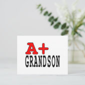 Carte Postale Dons amusants pour petits-fils : A+ Grandson (Debout devant)
