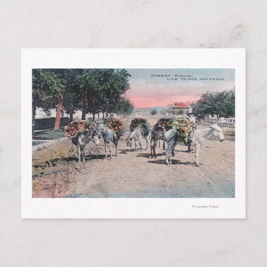 Carte Postale Dons chargés dans la rueLas Vegas, NM (Devant)