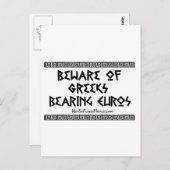 Carte Postale Dons Drôle - Grecs Portant Euros (Devant / Derrière)