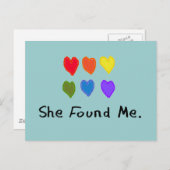 Carte Postale Dons Lesbiennes "Elle M'A Trouvé." (Devant / Derrière)