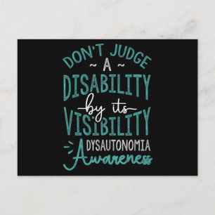 Carte Postale Don't Judge A Disability, Dysautonomia Aware T