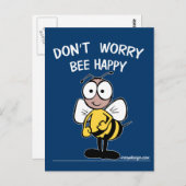 Carte Postale Don't Worry Bee Happy (Devant / Derrière)