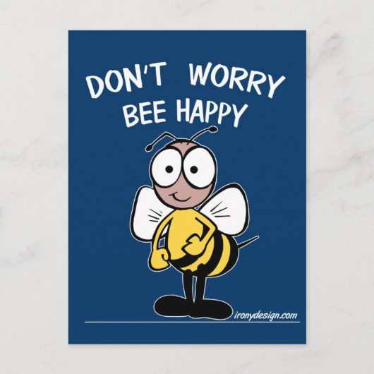 Carte Postale Don't Worry Bee Happy (Devant)