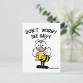 Carte Postale Don't Worry Bee Happy (Debout devant)