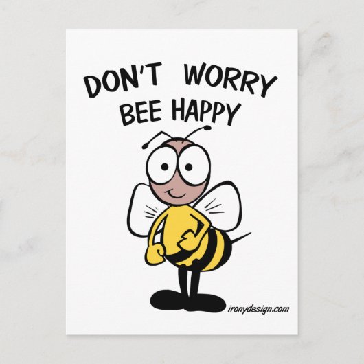 Carte Postale Don't Worry Bee Happy (Devant)