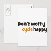 Carte Postale Don't worry cycle happy (Devant / Derrière)