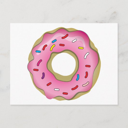Carte Postale Donut jaune avec glace et arroses (Devant)
