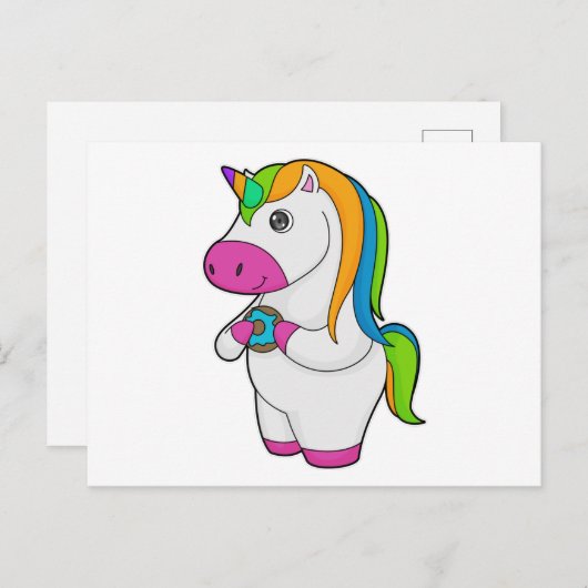 Carte Postale Donut Licorne (Devant / Derrière)