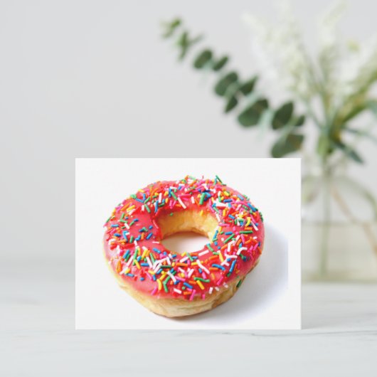 Carte Postale Donut rose (Debout devant)