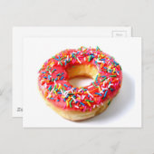 Carte Postale Donut rose (Devant / Derrière)