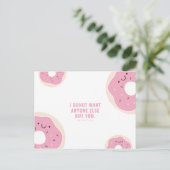 Carte Postale Donut Rose et Blanc Drôle (Debout devant)