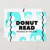 Carte Postale Donut Turquoise Drôle (Devant / Derrière)