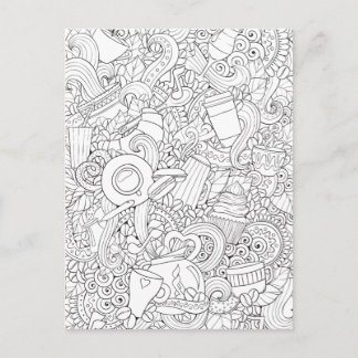 Carte Postale Doodé Café Et Thé