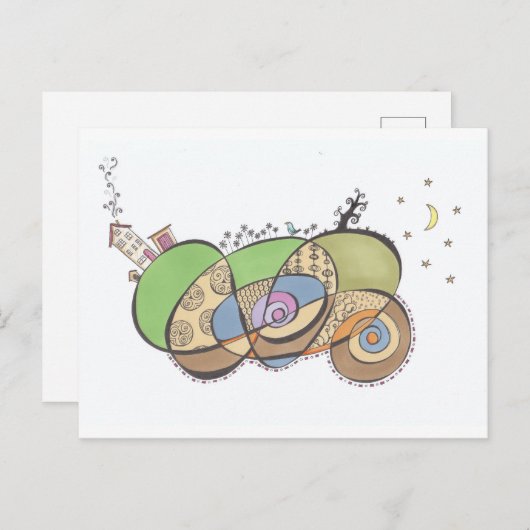 Carte postale Doodle (Devant / Derrière)