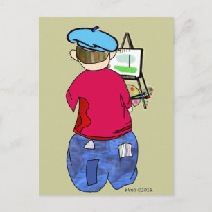 Carte Postale Doodle Abe R - Zee Artiste