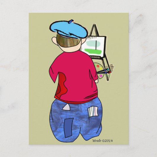 Carte Postale Doodle Abe R - Zee Artiste (Devant)