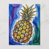 Carte Postale Doodle aquarelle Ananas (Devant)