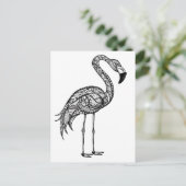 Carte Postale Doodle art Flamant rose (Debout devant)