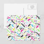 Carte Postale Doodle bleu bleu bleu bleu jaune des années 90 rét (Devant / Derrière)