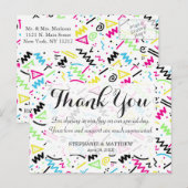 Carte Postale Doodle bleu bleu bleu bleu jaune des années 90 rét (Devant / Derrière)