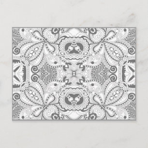 Carte Postale Doodle Carré de fleurs