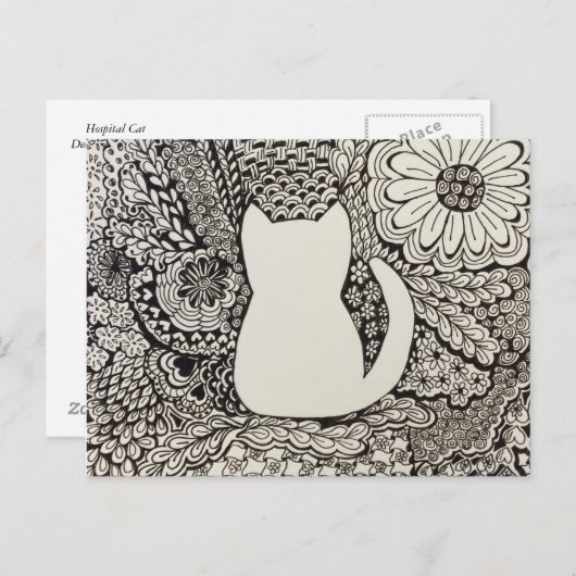 Carte Postale Doodle cat (Devant / Derrière)