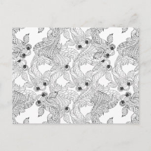 Carte Postale Doodle chinois de poisson