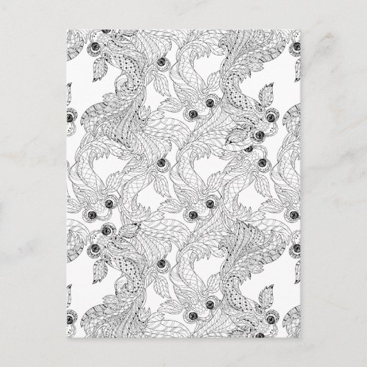 Carte Postale Doodle chinois de poisson (Devant)