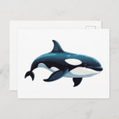 Carte Postale Doodle Cute Orca (Devant / Derrière)