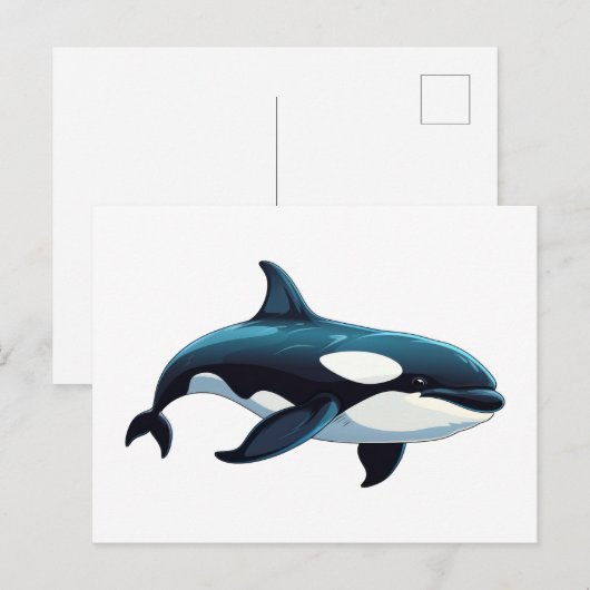 Carte Postale Doodle Cute Orca (Devant / Derrière)