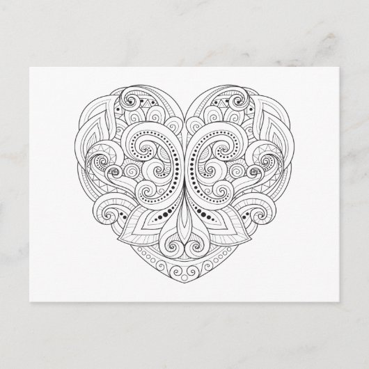 Carte Postale Doodle de cœur abstrait (Devant)