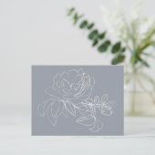 Carte Postale Doodle de fleur blanche sur gris (Debout devant)