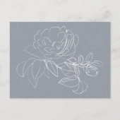 Carte Postale Doodle de fleur blanche sur gris (Devant)