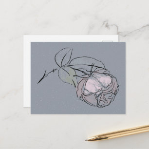 Carte Postale Doodle de fleur de rose